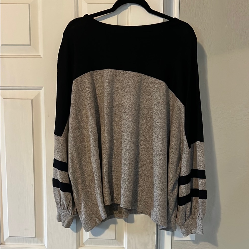 Chic Black and Gray Striped Sweater